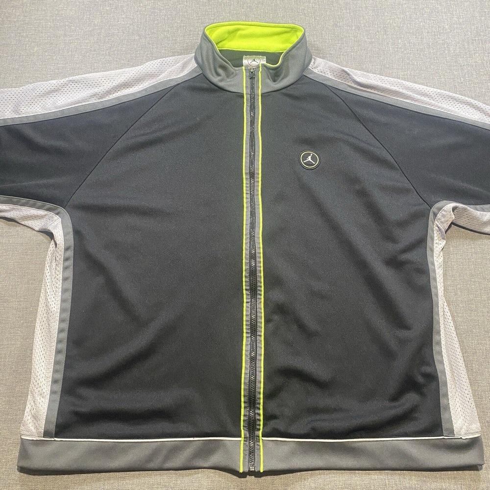 Jordan Brand Jacket Men Size 2XL XXXL‎ Grey Full-Zip Vented Stretch Pefomance